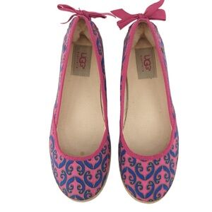 UGG Vibrant Indah Marrakeh Pink and Blue Flats size 7 1/2